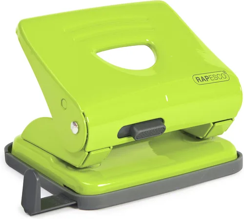Miniatura 9 de Rapesco 1030 Punzón de metal de 2 agujeros, capacidad para 25 hojas, color negro