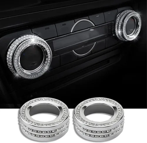 Tapones para pomos de aire acondicionado, compatibles con Mazda 3 (2014-2018), cristal, decoración