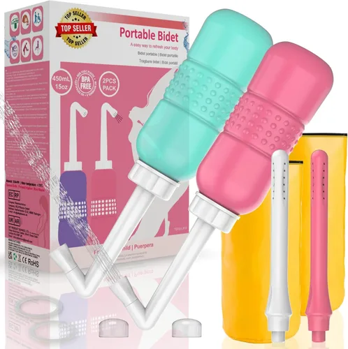 Miniatura 11 de 2 botellas bidé portátil - Botella de lavado mamá exprimible 500ml 17oz - Botella de bidé de viaje para ducha y inodoro portátil para mujeres