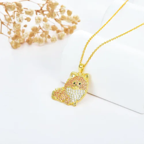 Miniatura 87 de Collares con colgante de perro de plata de ley S925 – 24 razas corgi/husky/labrador/pastor para mujer