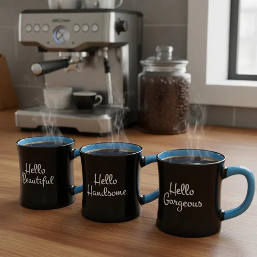 Miniatura 2 de Blue Sky Ceramic Juego de 3 tazas Hello Gorgeous de 17oz