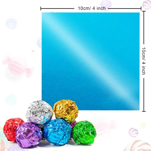 Miniatura 6 de Envolturas de caramelo de papel de aluminio – Papel de regalo de chocolate, 300 piezas, envoltorio de barra de chocolate casera, embalaje