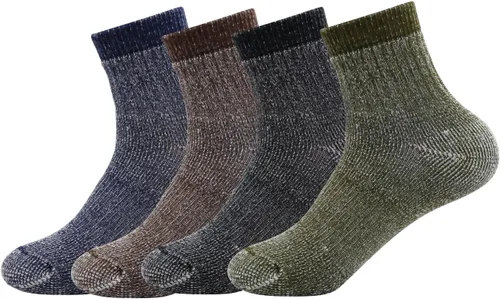 Caudblor Calcetines de senderismo de lana merina para hombre, térmicos, cálidos, de invierno, para senderismo, ciclismo, multirendimiento, paquete