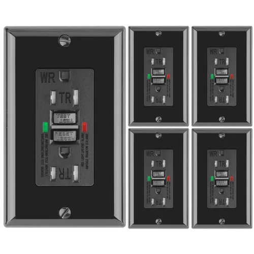 Miniatura 9 de POWAWINI - Enchufe GFCI de 15 amperios, certificación UL, receptáculos GFI de autocomprobación, resistentes a manipulaciones, resistente a la Blanco