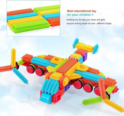 Miniatura 5 de Teytoy 100 piezas de bloques de construcción con forma de cerda para niños pequeños