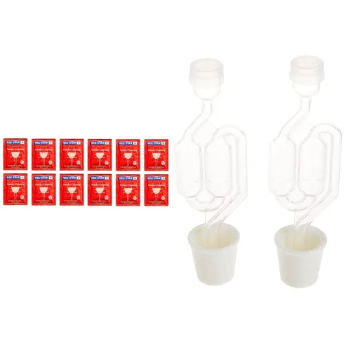 North Mountain Supply - RS-PC-12 Red Star Premier Classique - Levadura de vino - Paquete de 12 - Levadura fresca y doble burbuja Airlock y Carboy