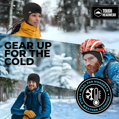 Miniatura 27 de Tough Headwear Gorras térmicas para casco para hombre, para invierno, gorra de casco y gorras de ciclismo para correr, esquiar, deportes de invierno