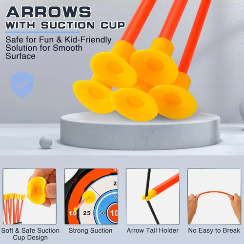 Miniatura 3 de Bow and Arrow Set for Kids, 2 Pack LED Light Up Archery Set with 20 Suction Cup Arrows, Indoor and Outdoor Toy for Boys Girls Age 4-8 8-12 with Azul
