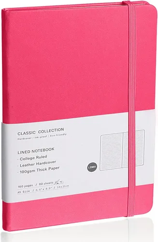 Miniatura 26 de Cuaderno rayado con tapa dura para hombres y mujeres – Cuadernos para escribir, trabajo, escuela, hogar y notas diarias, 160 páginas – Tamaño A5