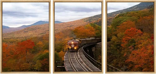 Miniatura 75 de SIGNWIN Lienzo enmarcado para pared, juego de arte nublado de tormenta, cielo, bosque otoñal, árboles, rústico, naturaleza, fotografía, realismo