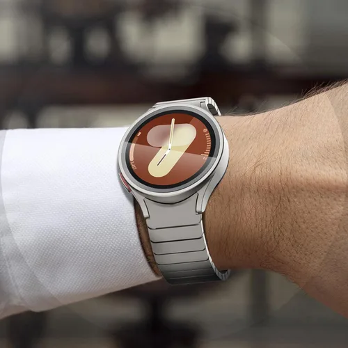 Miniatura 9 de FULLIFE Compatible con Samsung Galaxy Watch 7, 6, 5, 4, correa de 1.575 pulgadas, 1.732 pulgadas, acero inoxidable con cierre magnético, correa sin