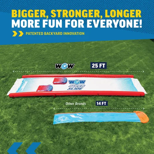 Miniatura 6 de Wow Sports Super Slide - Tobogán gigante para patio trasero con aspersor, tobogán acuático extralargo de 25 x 6 pies