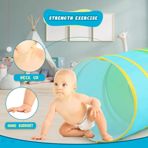 Miniatura 6 de PigPigPen Túnel de juego para niños pequeños, tienda de campaña desplegable para bebés o perros, juguetes para interiores y exteriores para conjunto