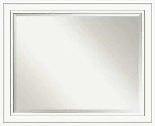Miniatura 12 de Amanti Art - Espejo de baño blanco para sobre lavabo, espejo de tocador rectangular blanco de 25x21, marco de madera pequeño y casual, se cuelga