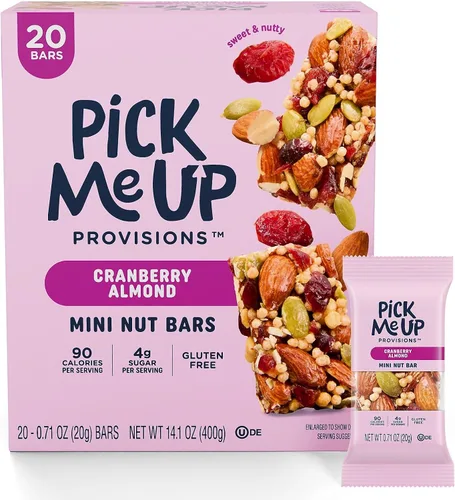 Pick Me Up Provisions™ Mini barra de nuez de arándano y almendra sin gluten, 0.71 onzas, 20 barras/caja