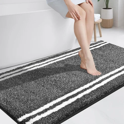 Miniatura 33 de PURRUGS Alfombra de baño antideslizante, lavable a máquina, 20 x 24 pulgadas, en forma de U, súper absorbente y de secado rápido, tapete de baño