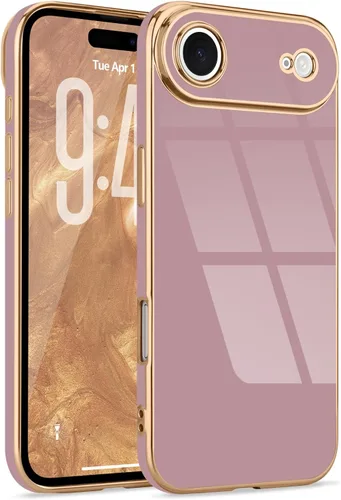 Miniatura 169 de Lafunda Diseñada para iPhone 13 Pro, fundas lujosas con chapado lindo para mujeres y niñas, elegante borde dorado, a prueba de golpes, TPU con funda