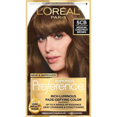Miniatura 31 de L'Oreal Paris Superior Preference - Tinte permanente luminoso que desafía la decoloración, tinte para el cabello hasta 9 semanas de resplandor, 5C