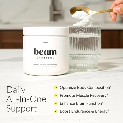 Miniatura 2 de Beam Creatina en polvo, probada por terceros, suplemento de monohidrato de creatina micronizada, creatina para mujeres y hombres, fuerza muscular