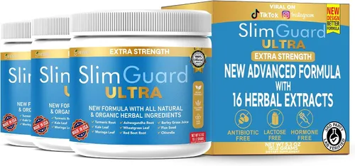 Miniatura 8 de SlimGuard Suplemento natural ultra extra fuerte con hierbas orgánicas, cúrcuma, hoja de moringa, pasto de trigo, 6.3 onzas, 28 porciones (1)