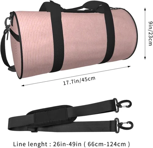 Miniatura 2 de Large Duffle Bag for Travel - Retro gold pink pinstripe print Gym Bag for Women Men, Travel Foldable Bags for Women Men with Zippered Multiple