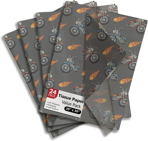 Miniatura 30 de Pro Supply Global Papel de seda impreso con hojas de otoño para bolsas de regalo o cajas y envoltura, papel de seda decorativo de otoño a granel