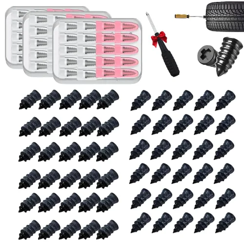 Miniatura 12 de Kit de clavos de goma para reparación de neumáticos, kit de uñas de reparación de neumáticos con caja y destornillador, herramientas de reparación