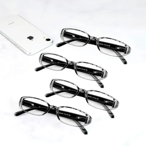 Miniatura 7 de 4 pares de lentes para lectura con bloqueo de luz azul para mujeres y hombres negro (4key001_black)