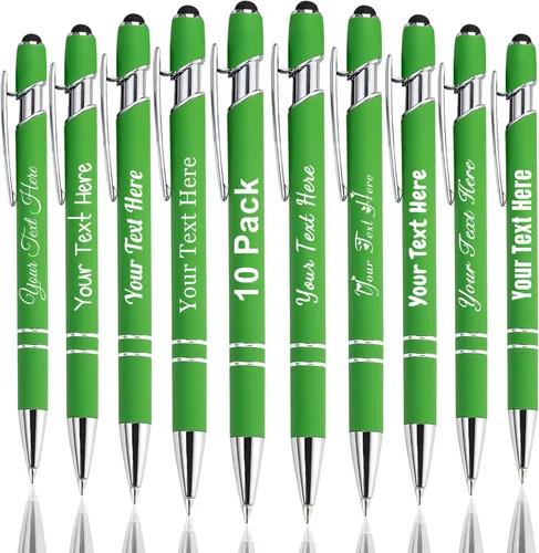 Miniatura 72 de Hasta 300 bolígrafos personalizados a granel con nombre personalizado con grabado gratis, puntas de lápiz capacitivo grabado, bolígrafo