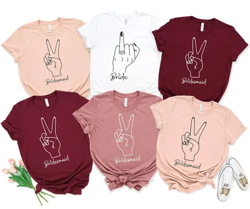 Miniatura 2 de Bride Shirt, Bridesmaid Shirt, Bachelorette Party T-Shirt, Bridesmaid Proposal Gifts, Bridal Party Matching Shirt, Wedding Party Gift