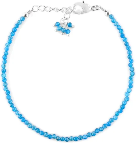 Miniatura 58 de Natural Gemstone Micro Round Beads Dainty Choker Bangle Bracelet, Handmade Jewelry for Women, Healing Chakra Crystals Silver Plated Chain 8 inch