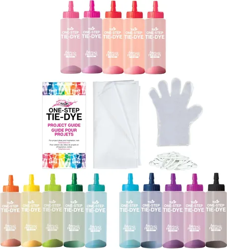 Miniatura 4 de Kit de teñido anudado de un solo paso Tulip para fiesta de 5 personas, gran actividad de fiesta, regalo para manualidades y artes, colores Arco iris