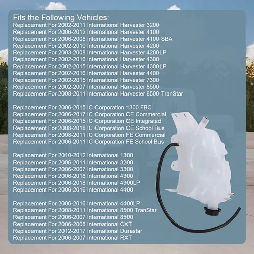 Miniatura 4 de Depósito de refrigerante del motor 603-5104 de reemplazo para 2002-2016 International Harvester 3200 4100 4200 4300, 2006-2018 IC Corporation etc