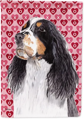 Miniatura 99 de Caroline's Treasures SS4484GF Bandera de jardín con diseño de bulldog inglés y corazones para el Día de San Valentín, bandera decorativa para patio