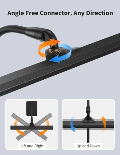 Miniatura 4 de Kary Lámparas LED de Escritorio para Oficina en Casa, Luz de Escritorio Alta con Base, Cuello de Ganso Flexible de Altura Ajustable con 5 Niveles