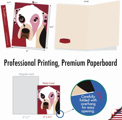 Miniatura 6 de The Best Card Company - 10 tarjetas de perro en blanco surtidas (4 x 5.12 pulgadas) - Adorables tarjetas de notas de animales en caja para todas