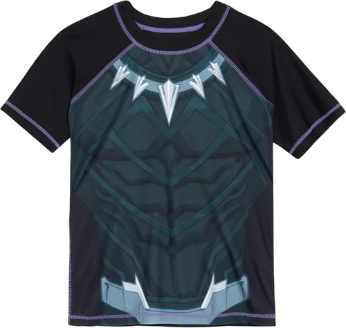 Miniatura 3 de Marvel Avengers - Conjunto de camiseta de protección para niños Spider-Man y Capitán América Camiseta de natación y traje de baño UPF 50+