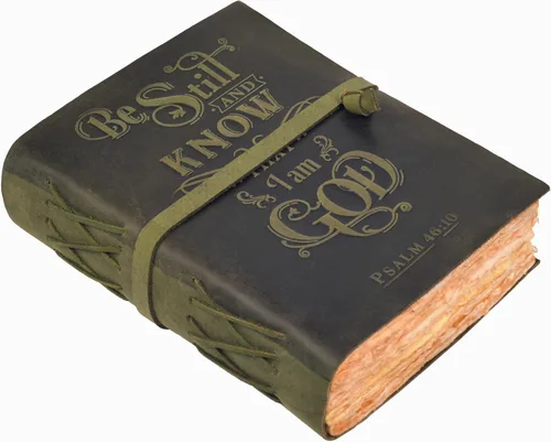 Miniatura 17 de LEATHER VILLAGE Diario de cuero vintage con Salmo 46:10, versículo de la Biblia en relieve, diario de oración cristiana para mujeres y hombres, 200