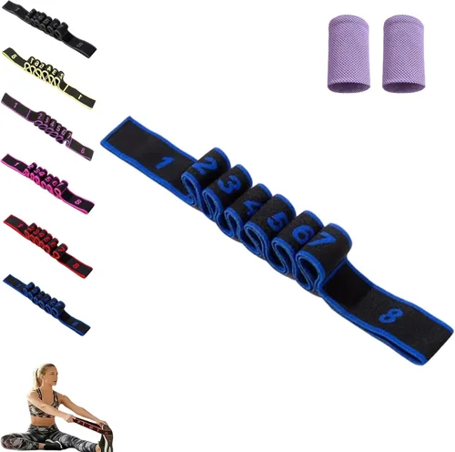 Miniatura 12 de Banda de resistencia de fitness para estiramiento y yoga, ejercicio de tirador de moda, banda elástica multifunción de resistencia de yoga