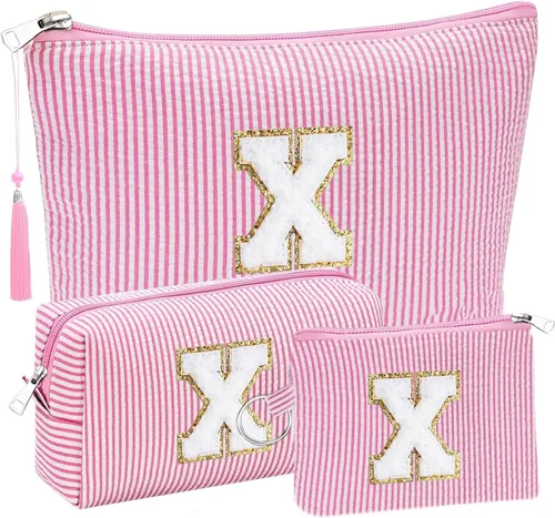 Miniatura 38 de Regalos Iniciales Bolsitas de Cosméticos de Viaje Juegos para Cartera, 3pcs Bolsitas Stoney Clover Dupes Bolsa de Maquillaje, Juego de Bolsas