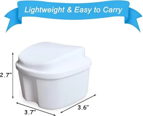 Miniatura 3 de Estuche de protección bucal dental, 1 unidad, limpieza de caja de baño con cepillo, cesta coladora y tapa impermeable, color blanco Morado