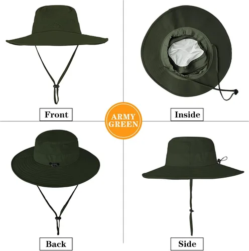 Miniatura 2 de ZOORON Sombreros de sol para hombres y mujeres UPF 50+, sombrero de pescador, protección UV, sombrero Boonie para pesca, senderismo, jardín, safari