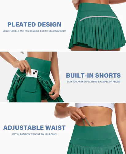 Miniatura 4 de JoyGirl Womens Pleated Tennis Skirt with Shorts High Waisted Golf Skort Mini Skirt Workout Skirt Athletic Skorts with Pockets