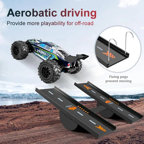 Miniatura 3 de Rampa de salto de coche RC tablero de despegue Stunt Playset para 1/8 1/10 1/12 1/14 1/16 RC Crawler Accesorios