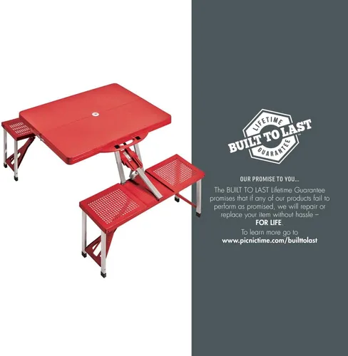 Miniatura 9 de PICNIC TIME NCAA Ohio State Buckeyes - Mesa de picnic plegable para campo de fútbol, mesa de campamento para exteriores con agujero para paraguas