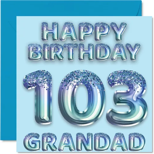 Miniatura 129 de Stuff4 Tarjeta de primer cumpleaños para niños, globo de fiesta con purpurina azul, tarjetas de feliz cumpleaños para niño de 1 año, nieto, hijo, 57