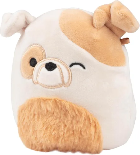Miniatura 3 de Squishmallows Brock The Bulldog original de 5 pulgadas – Peluche oficial de Jazwares para calcetín navideño – Pequeño juguete de animal de peluche