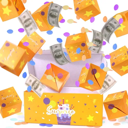 Miniatura 11 de Caja de regalo explosiva sorpresa de Navidad de BABORUI para dinero, caja de regalo explosiva de Navidad con confeti, caja sorpresa desplegable