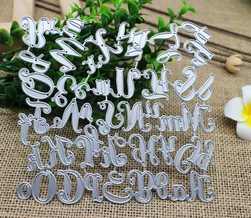 26 troqueles de metal mayúsculas del alfabeto en minúsculas para manualidades, álbumes de recortes, álbumes de fotos, plantillas de troquelado,