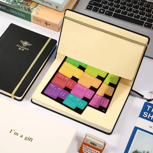 Miniatura 6 de Agenda 2026-2027 – Agenda semanal y mensual 2026-2027 con calcomanías de calendario, julio 2026 a junio 2027, 5.75 x 8.25 pulgadas, piel saffiano
